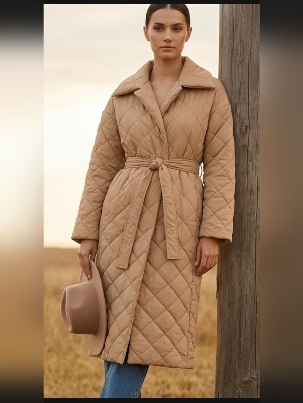 Petal & Pup Kallie Quilted Tie Front Coat